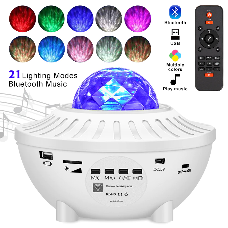 3 in 1 Galaxy Star Projector with 40 Colors Night Light with Voice Control  